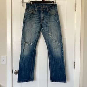 Levi’s 514 Men Blue Slim Straight Jeans, SizeW32 L32, Made in Cambodia.